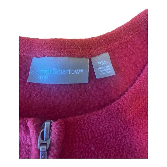 Croft Barrow Christmas Sweater Size PM Full Zip Snowmen Women Red Fleece - Picture 4 of 11